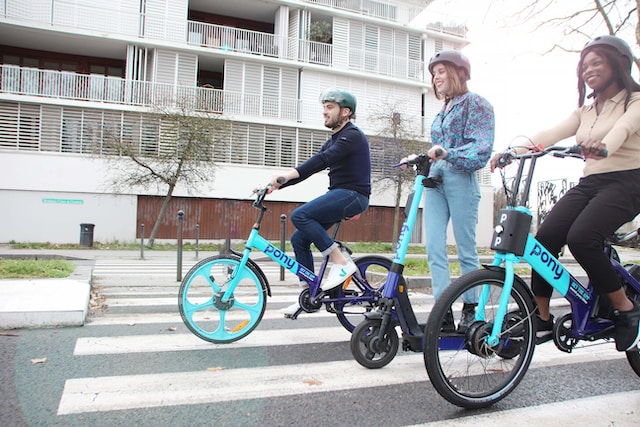 teens riding electric bikes
