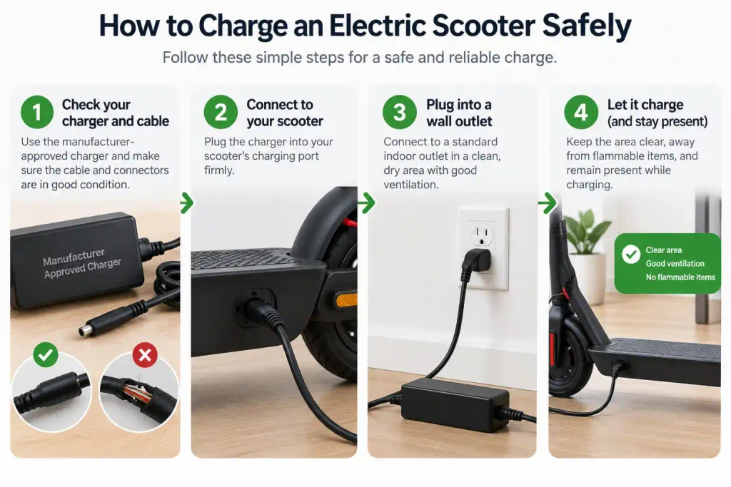 charge electric scooter safely