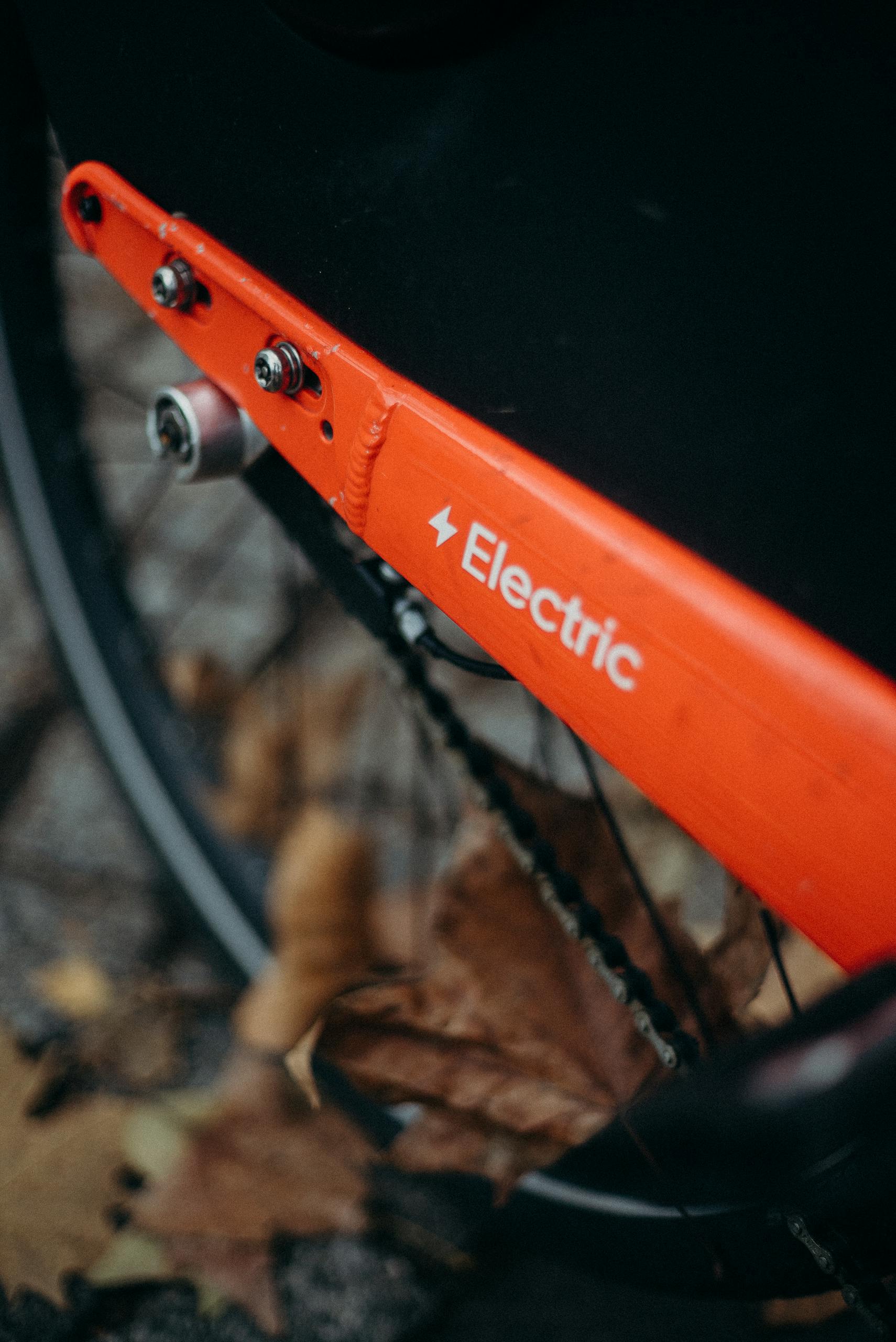 Orange and Black Bicycle Wheel