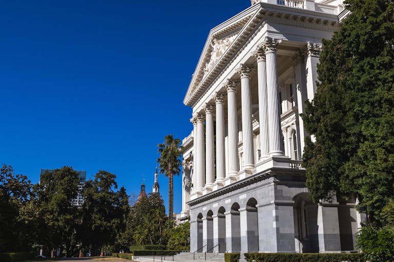 Columns in California State Capitol Museum Building