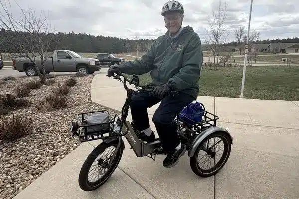 ed mclaughlin ebike rider at 94