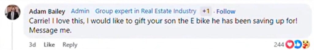 teen returns wallet, receives ebike as reward