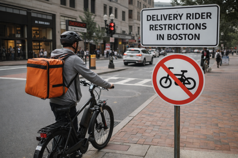 delivery rider ebike restrictions in boston