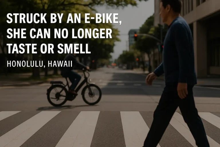 struck by an ebike she can no longer smell or hear