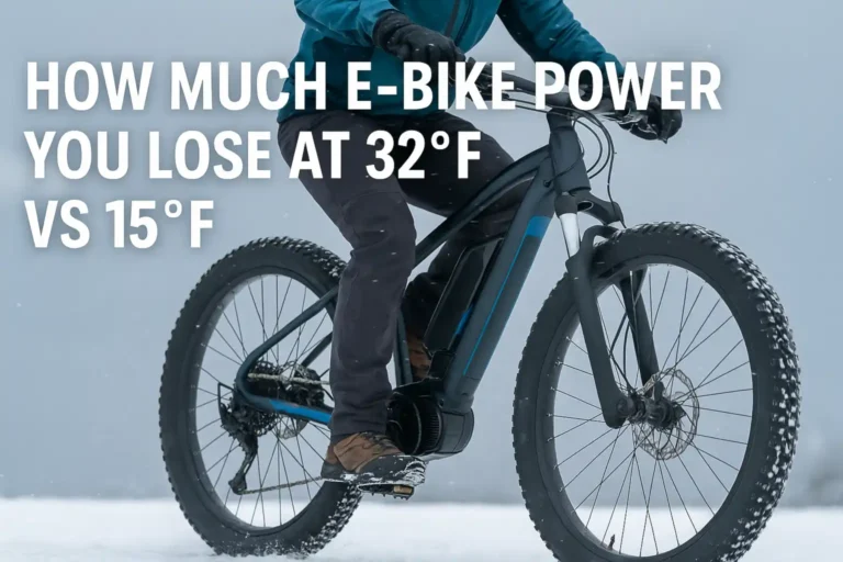 how much ebike power you lose in 32 degrees vs 15 degrees