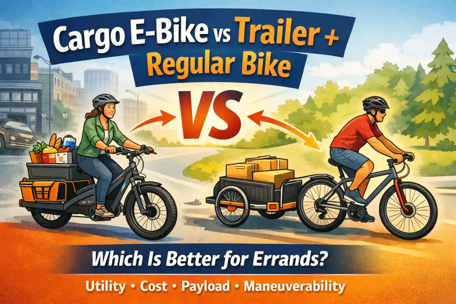 cargo ebike vs trailer for errands