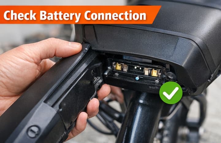 check battery connection on ebike