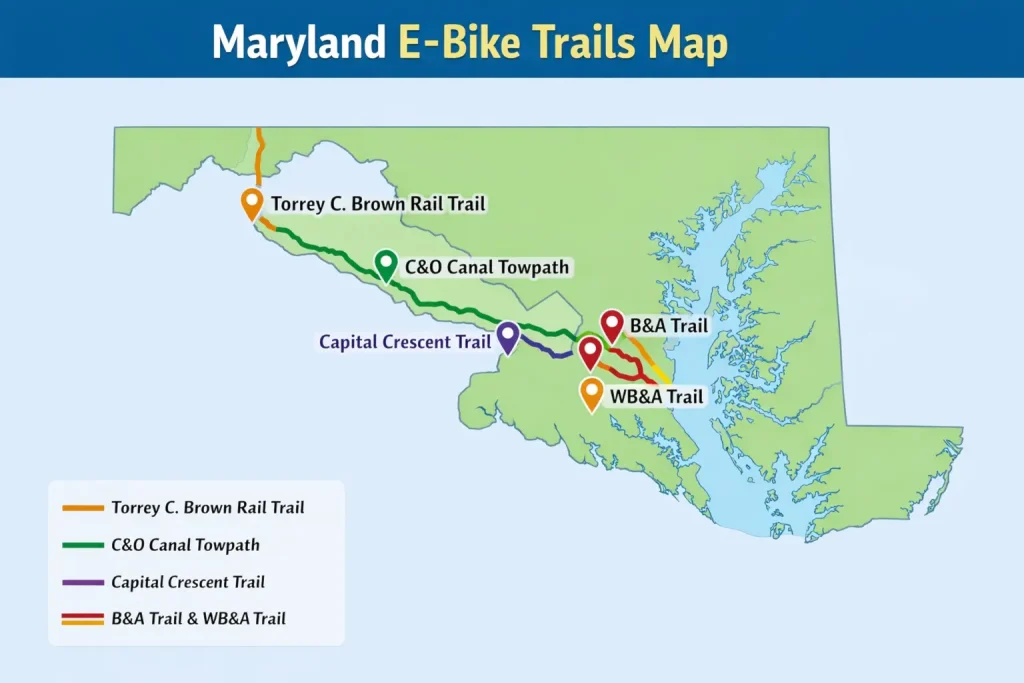 maryland ebike trails map