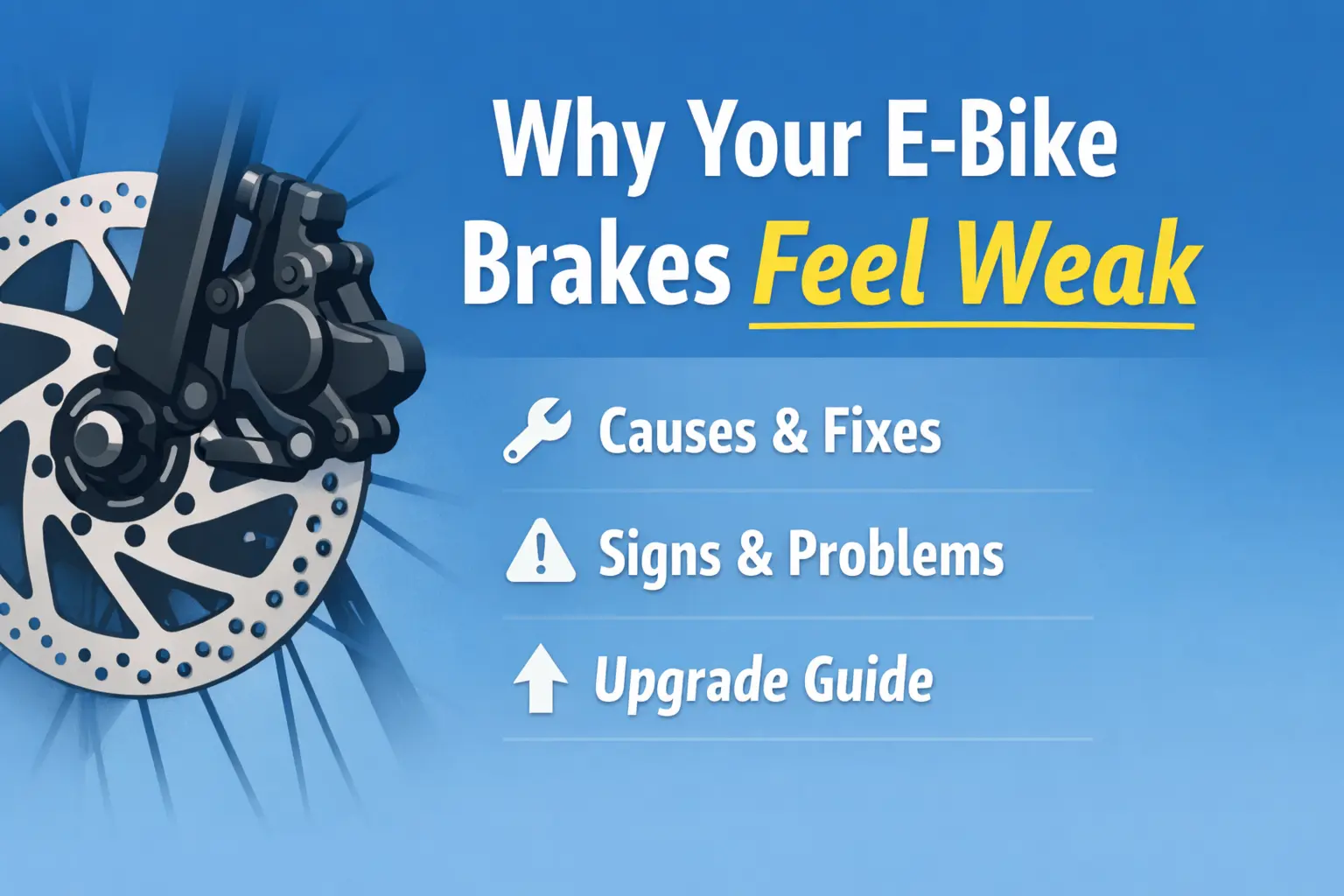 Why Your E-Bike Brakes Feel Weak (Causes + Fixes That Actually Work)