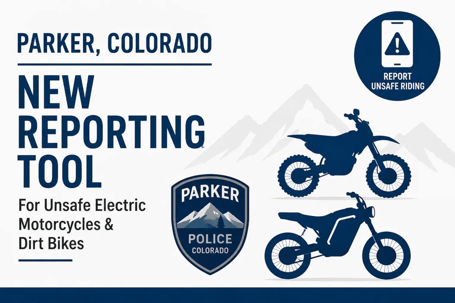Parker, Colorado Launches Reporting Tool for Unsafe Electric Motorcycles and Dirt Bikes