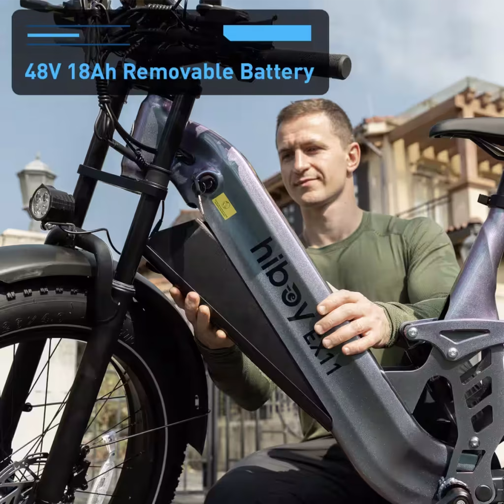 hiboy ex11 full suspension ebike removable battery