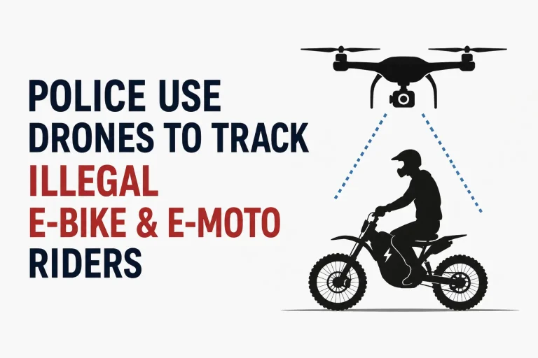 police use drone to catch illegal ebikes