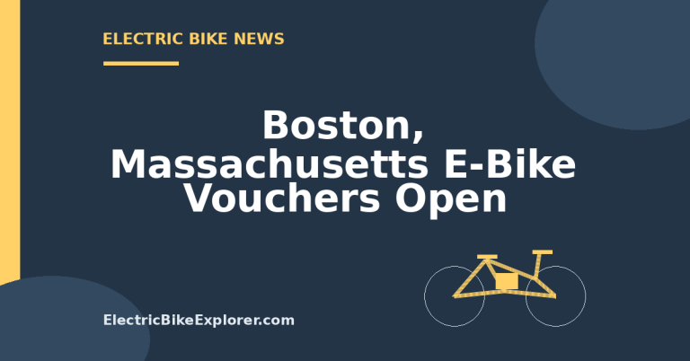Boston, Massachusetts e-bike voucher applications open through August 3, 2026