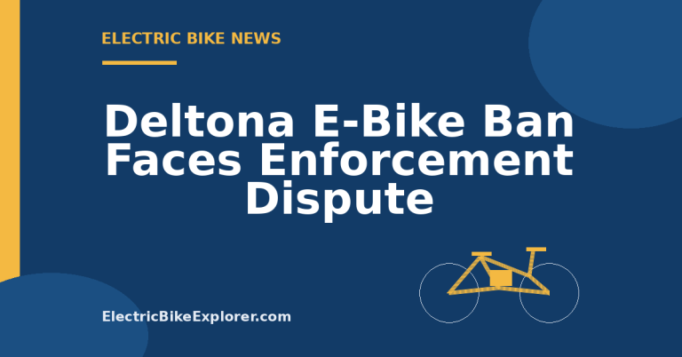 Graphic about Deltona’s under-18 e-bike ordinance and enforcement dispute