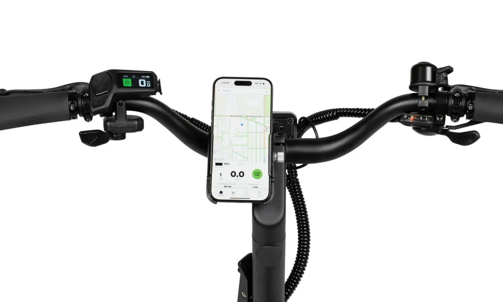 Radio Flyer Loop handlebar display and phone app mount