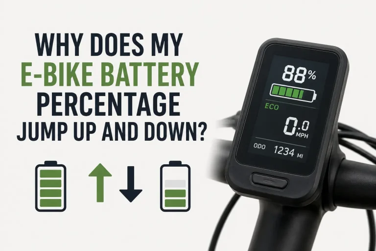 why does my e-bike battery percentage jump up and down