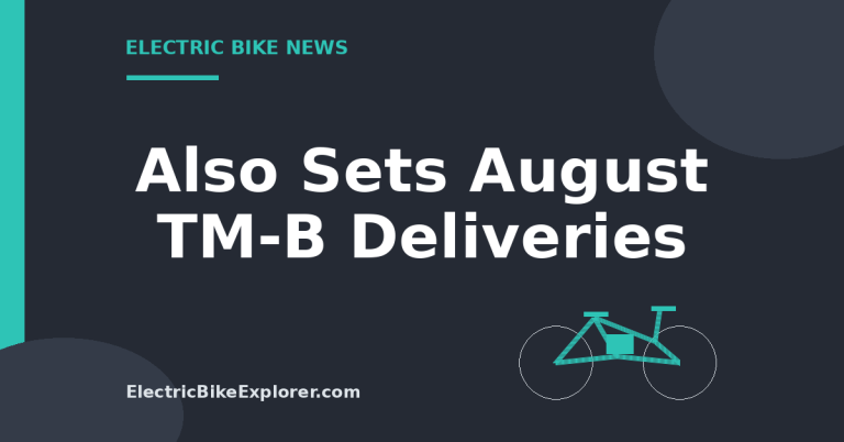 Graphic about Also scheduling TM-B electric bike deliveries after supply-chain delays