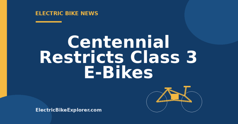 Centennial Colorado restrictions for Class 3 e-bikes on sidewalks and trails