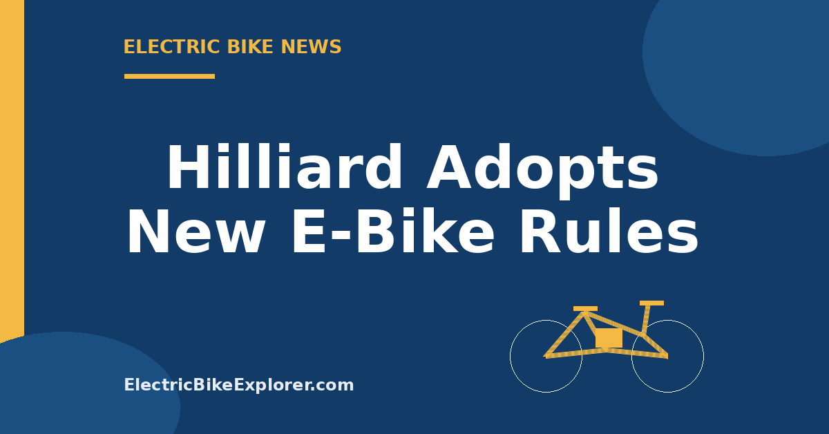 Hilliard Ohio e-bike rules covering youth helmets, Class 3 path access and enforcement