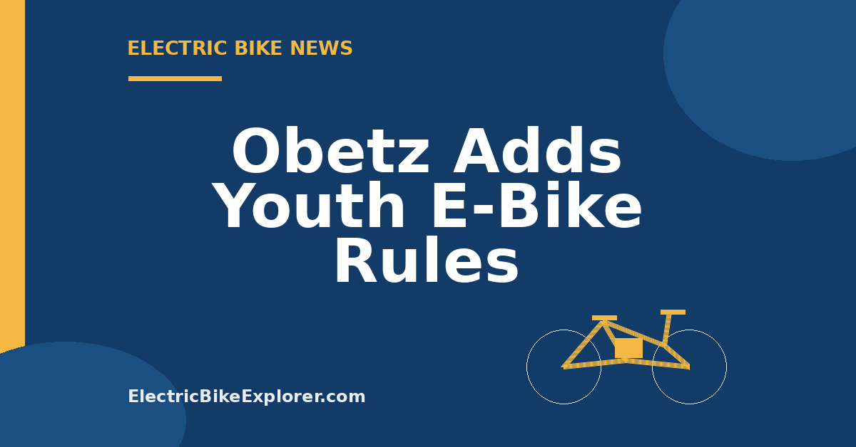Obetz, Ohio rules covering helmets and passengers for young e-bike riders