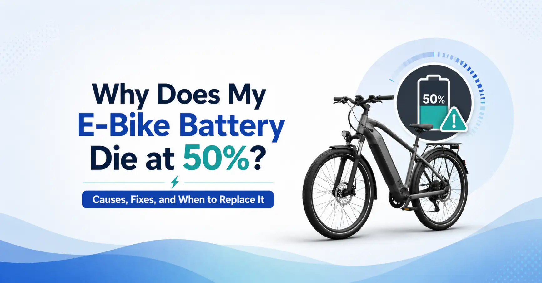 why doe smy ebike battery die at 50%