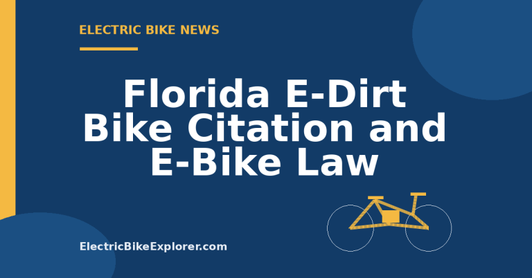 Graphic about a Florida electric dirt bike citation and e-bike classification rules