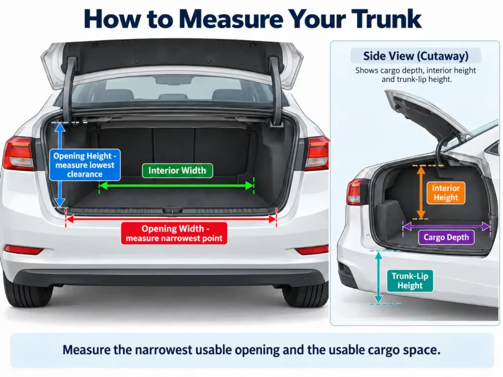 how to measure inside trunk space for ebike
