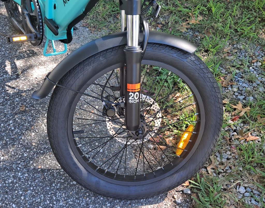 Mooncool POP front suspension fork, tire and hydraulic disc brake