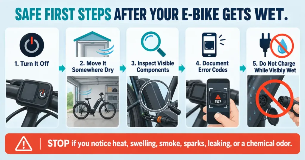 safe steps after ebike gets wet