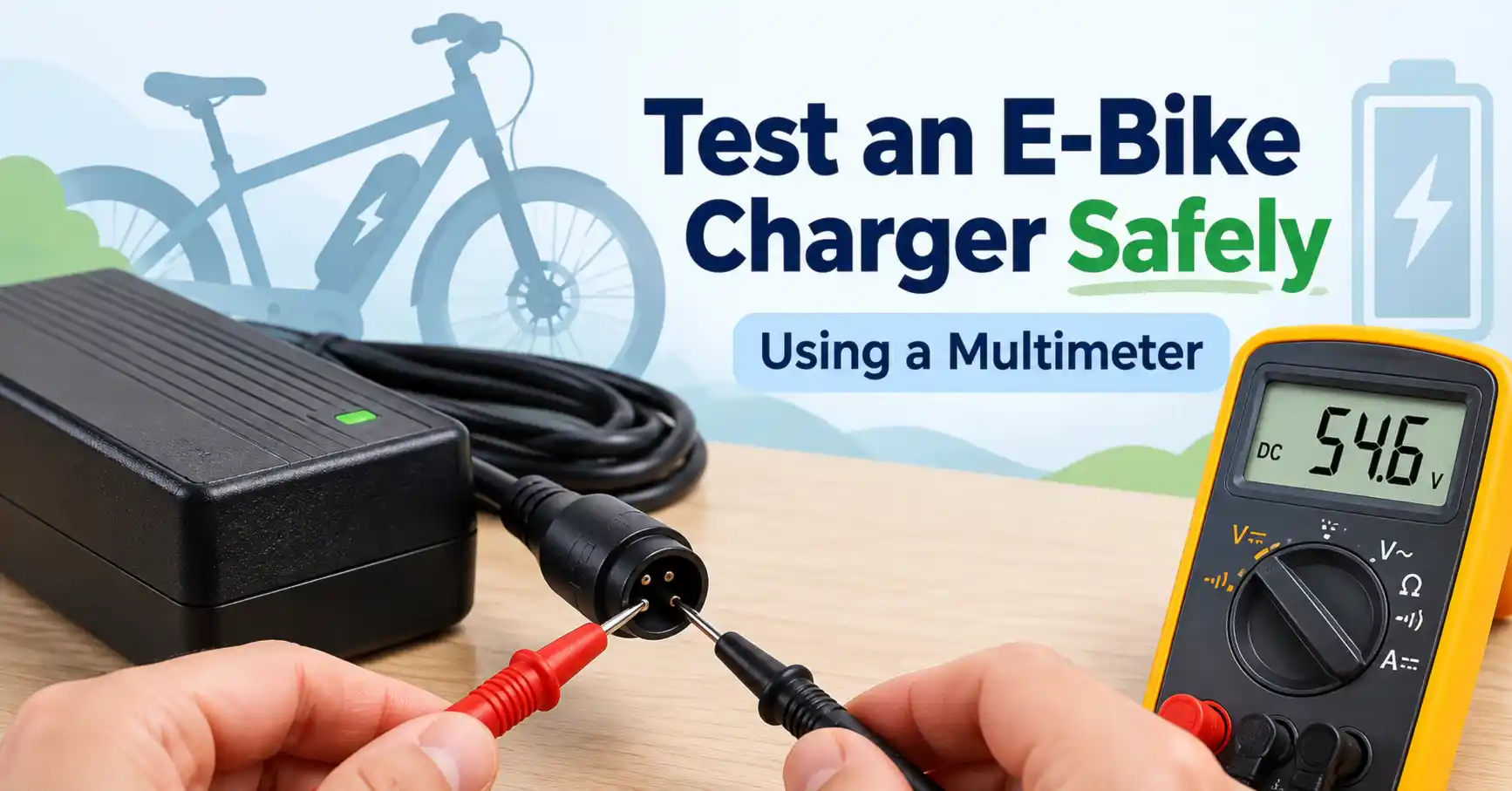 test an ebike charger safely with multimeter