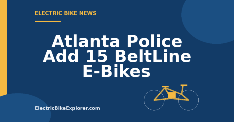 News graphic announcing 15 electric bicycles for Atlanta Police BeltLine patrols