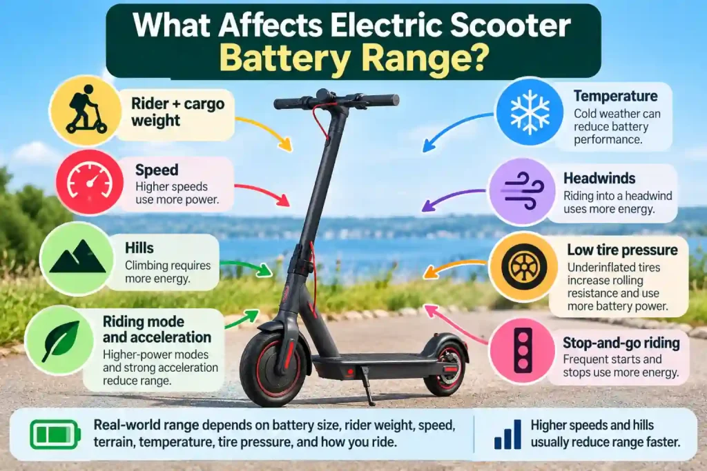 electric scooter battery range