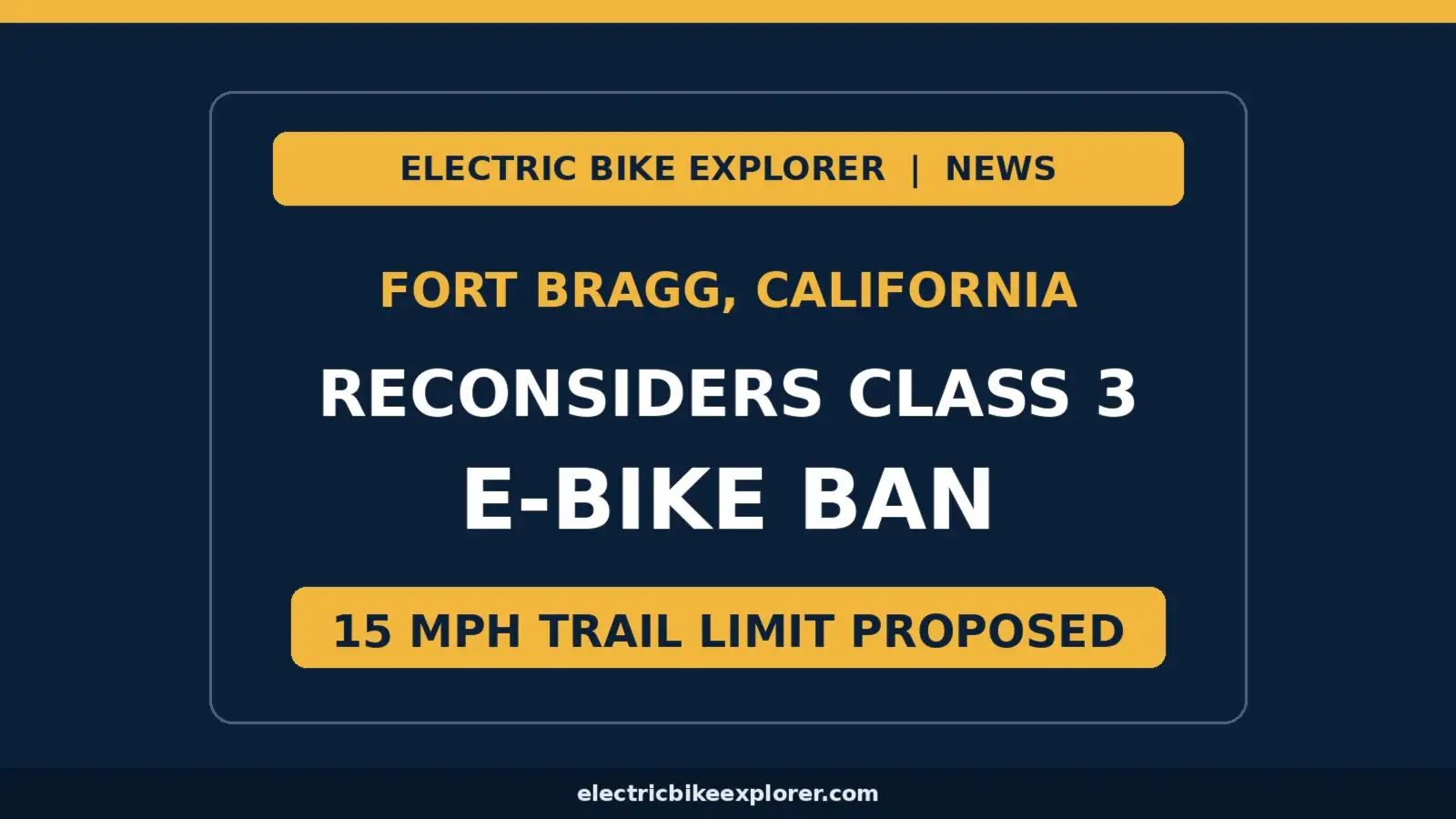 fort bragg ebike rules
