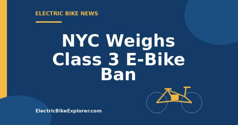 New York City proposal to prohibit Class 3 e-bike operation in public places