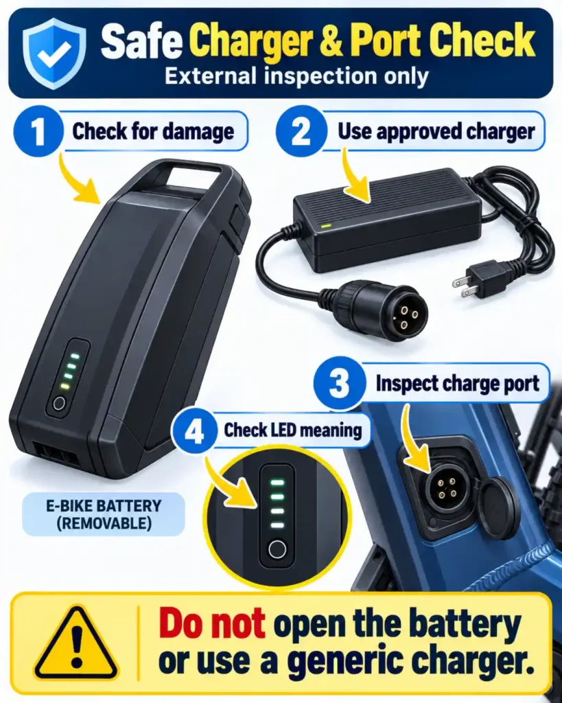 safe charger and port check for ebikes