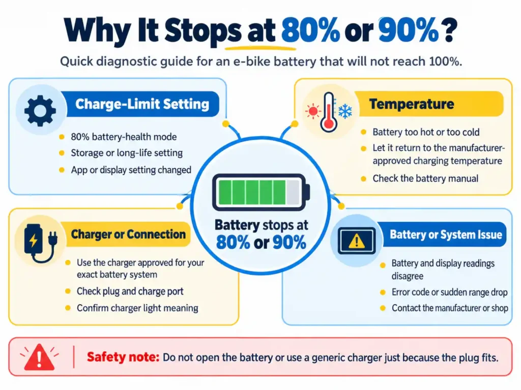 why eibke battery stops at 80%

